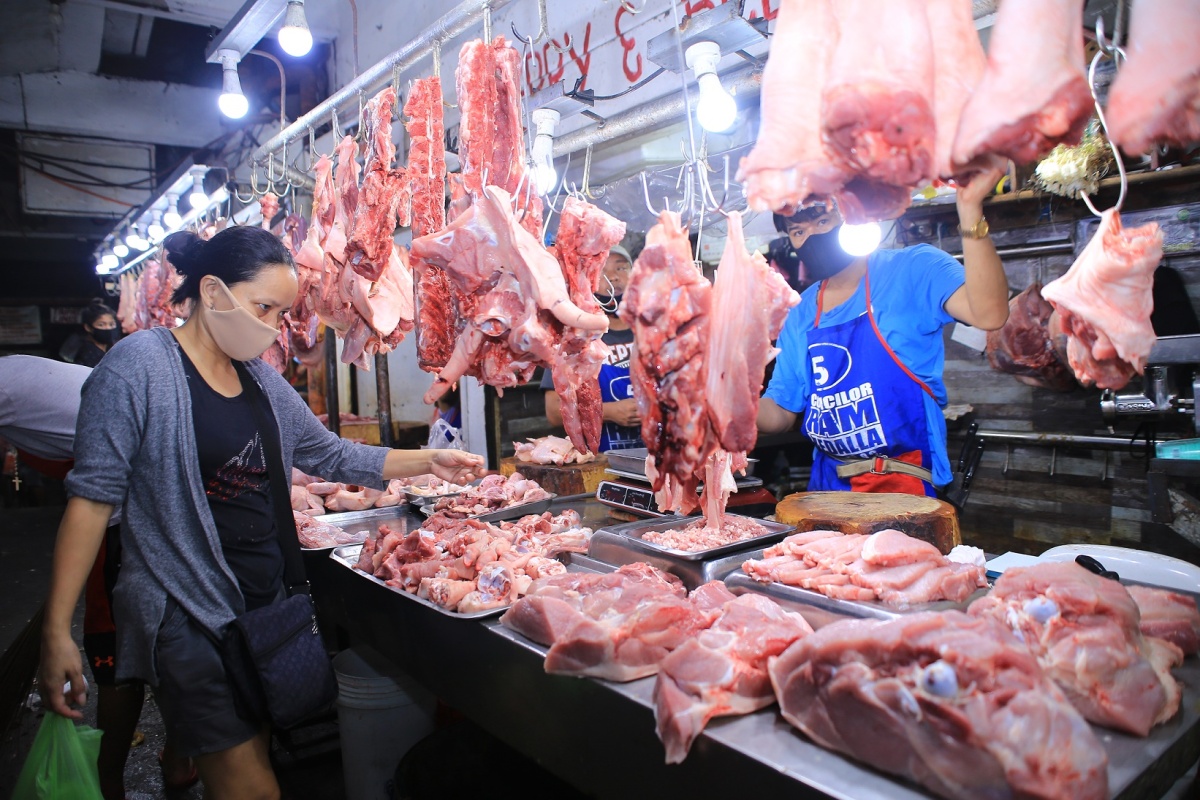 public market meat vendor stalls