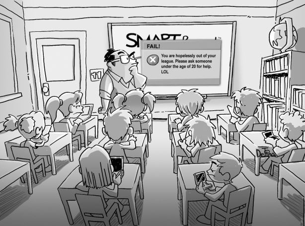 school classroom technology illustrations