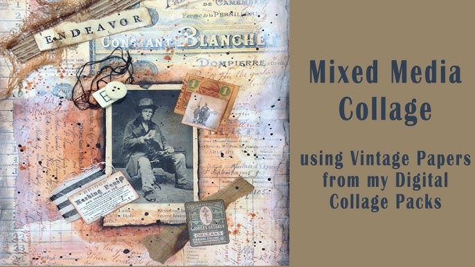 vintage newspaper and digital media montage