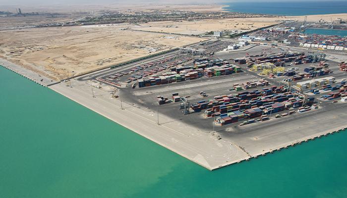 port construction coastal view