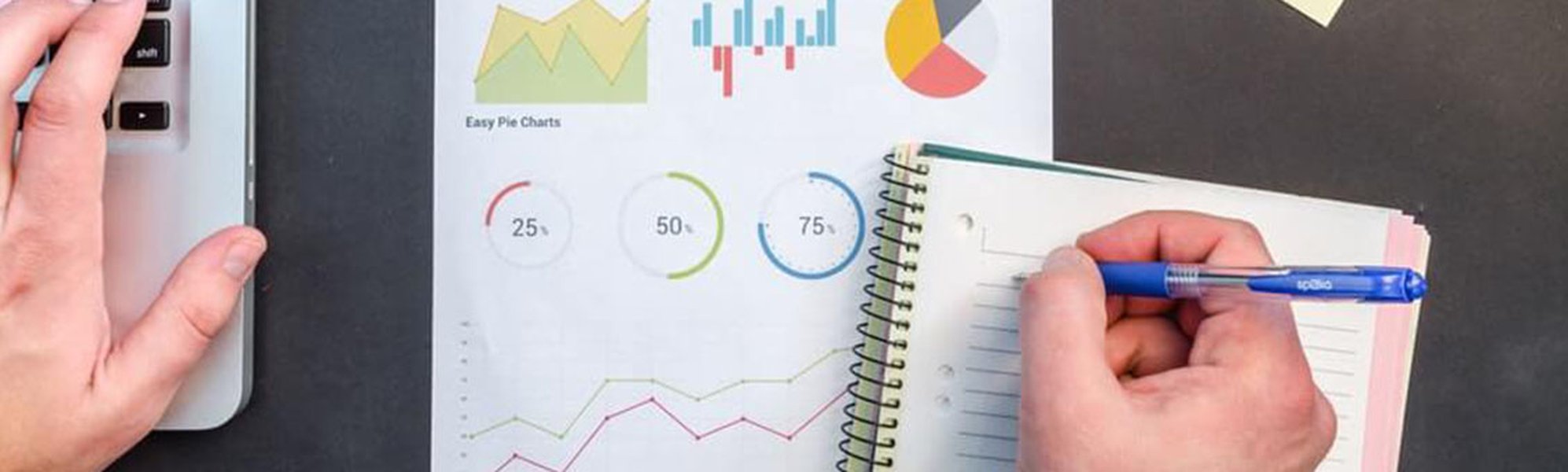 Travail sur des documents financiers