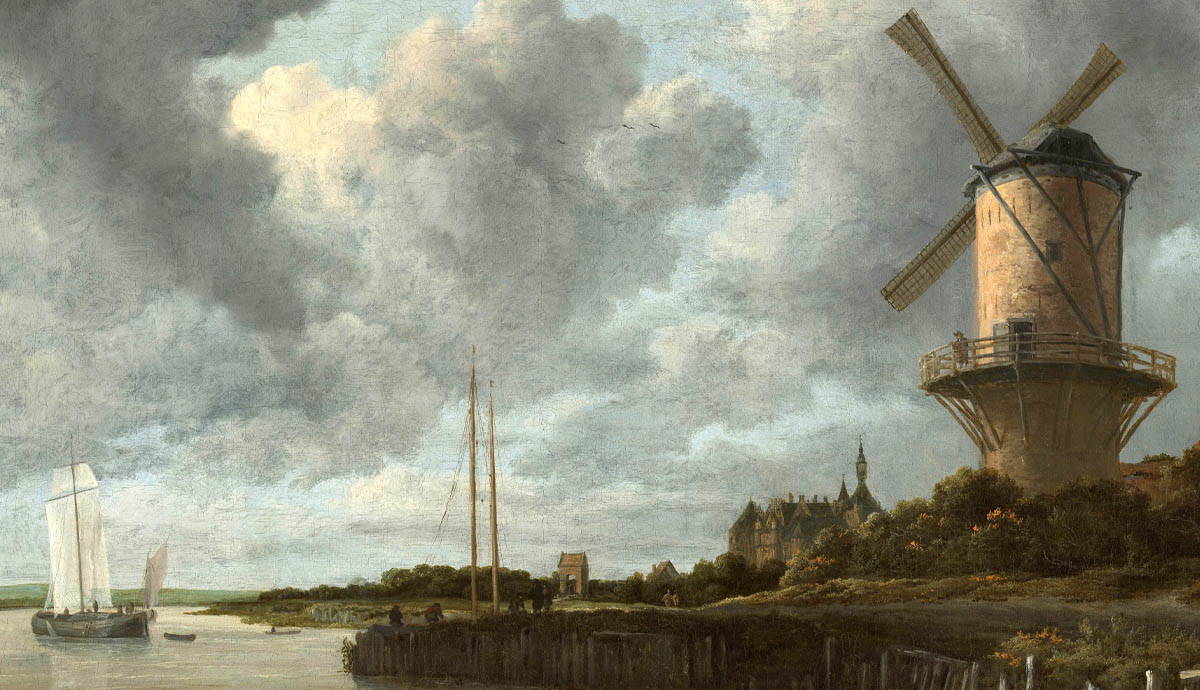 scenic landscape with symbolic objects