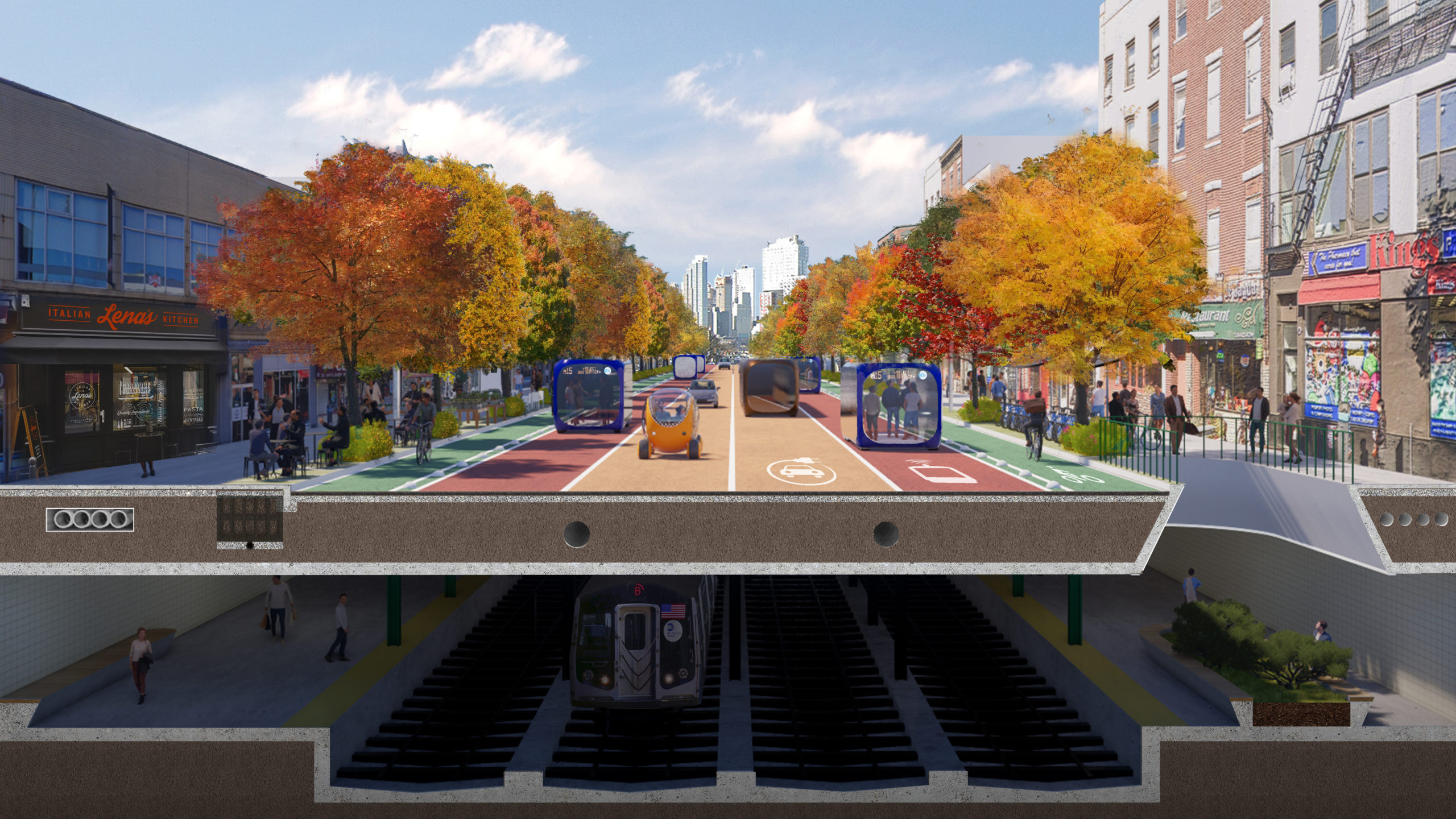 urban scape with healthcare symbol