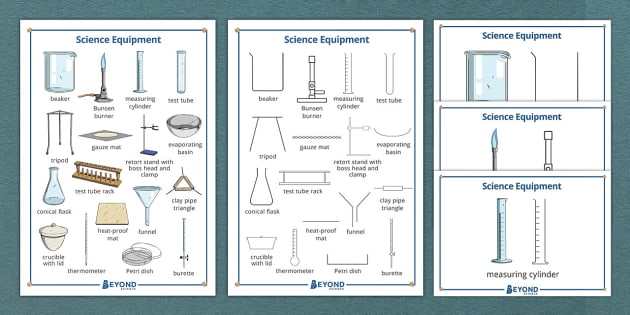 physical books and laboratory equipment