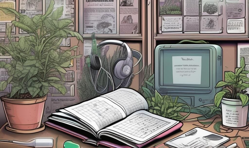 scenery books academic desk