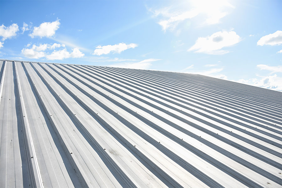 metal roofing on building