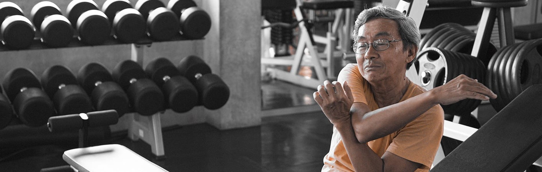 Middle-aged adults in group fitness