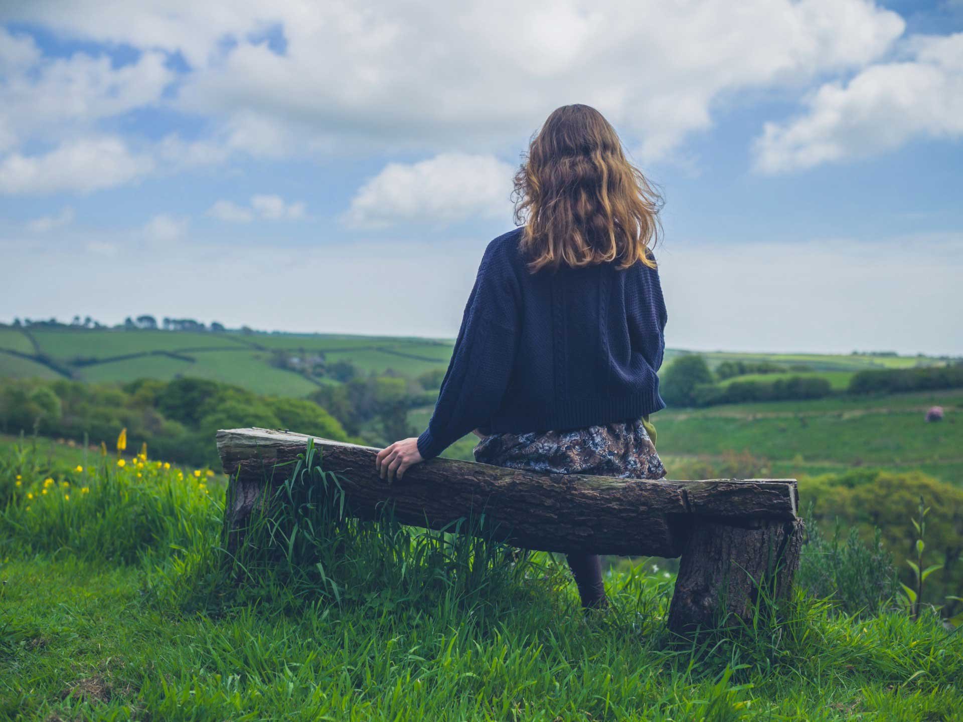 mindful person in nature