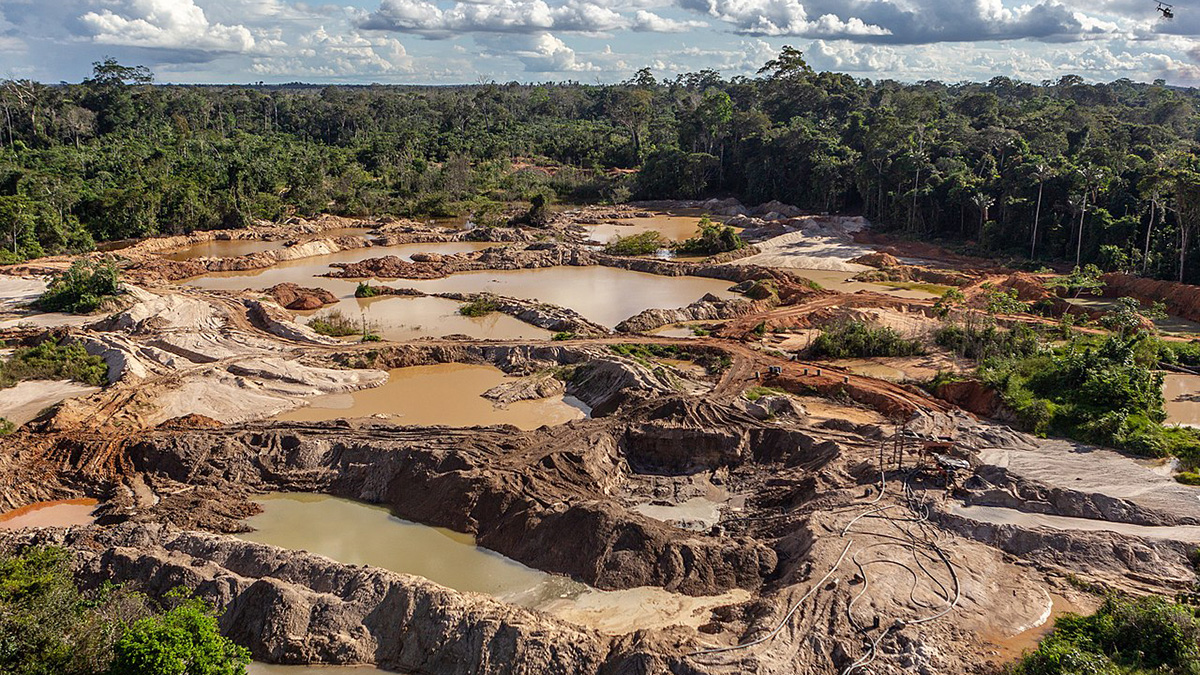 mining operation in deforested area