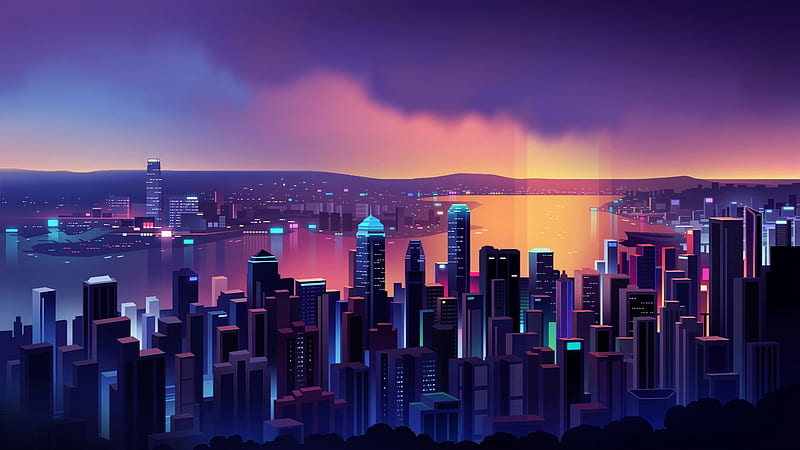 landscape digital screen cityscape