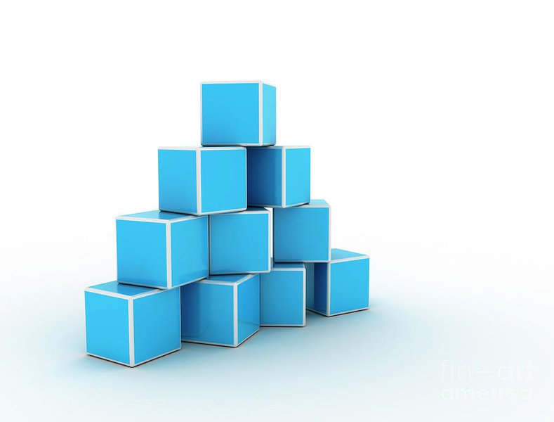Cubes Stacked In Pyramid