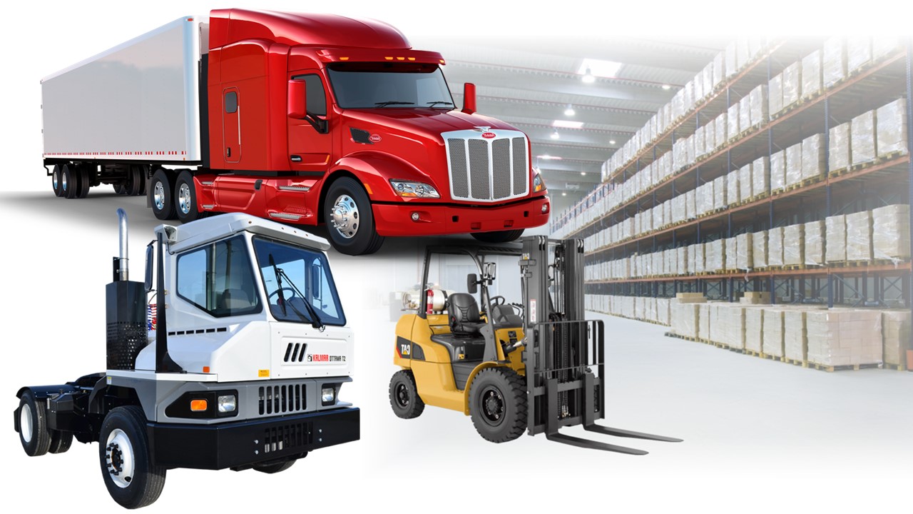 logistics service vehicles and teamwork