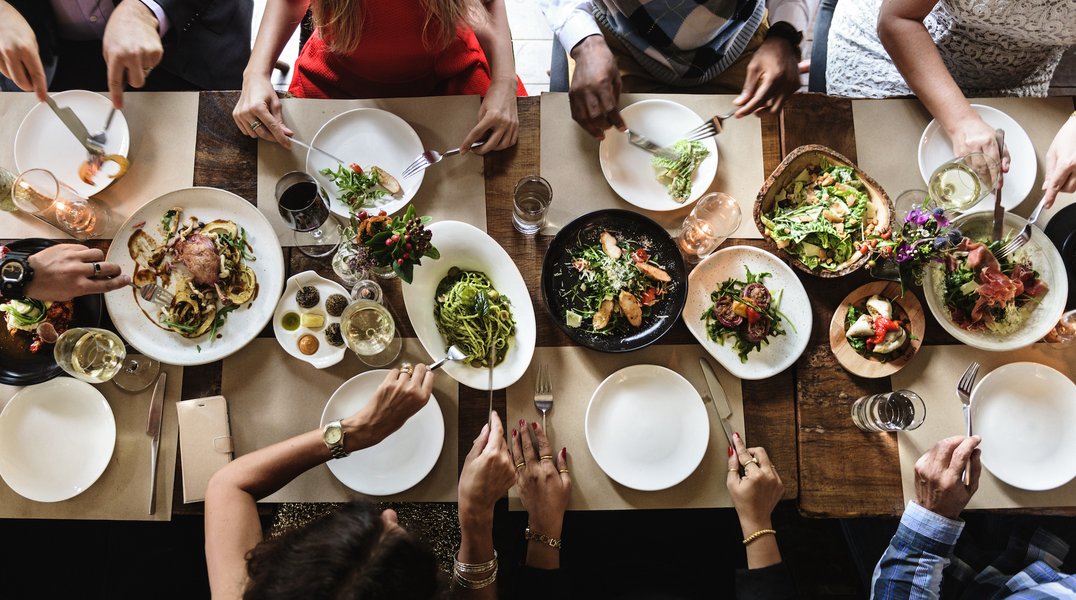 food platter and conversation
