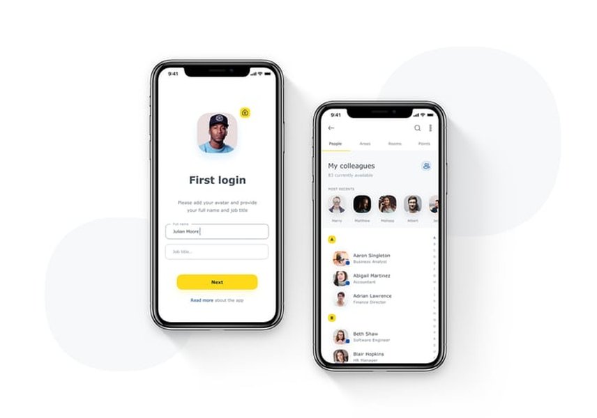 Developers working on a mobile application