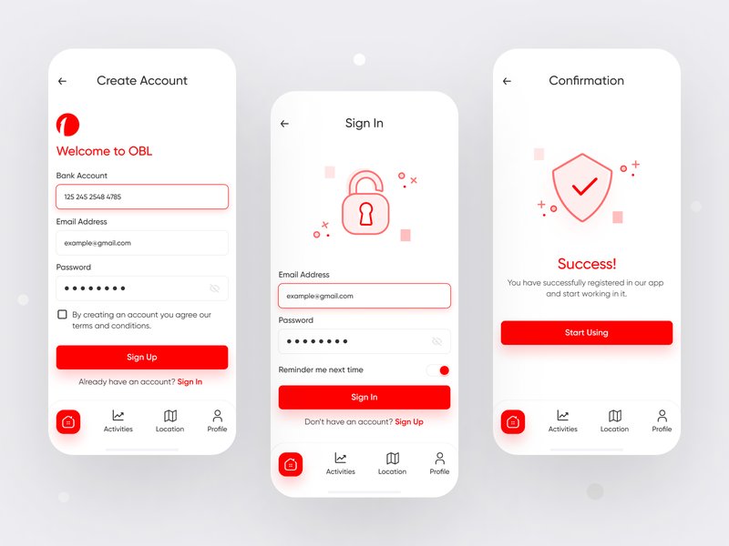 Sign-in screen concept for a mobile banking app