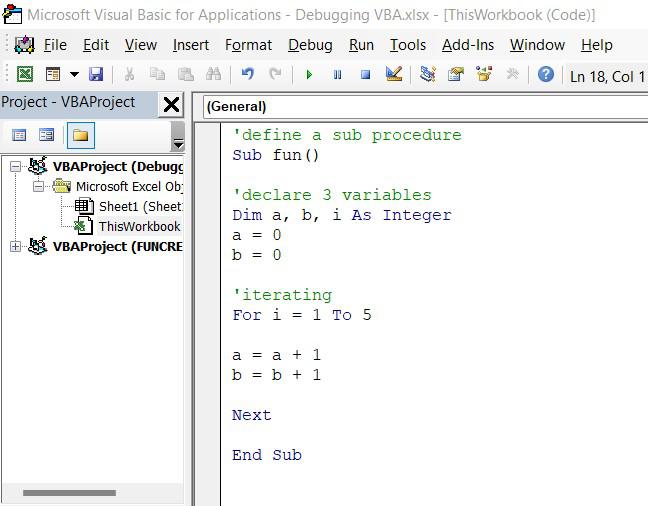 VBA programming code on computer screen
