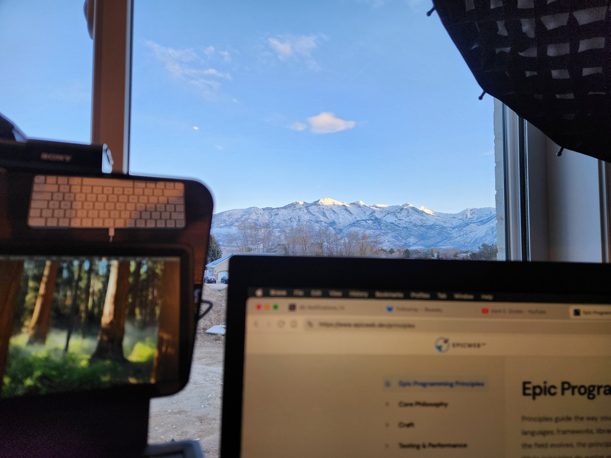 scenic view of computer programming workspace