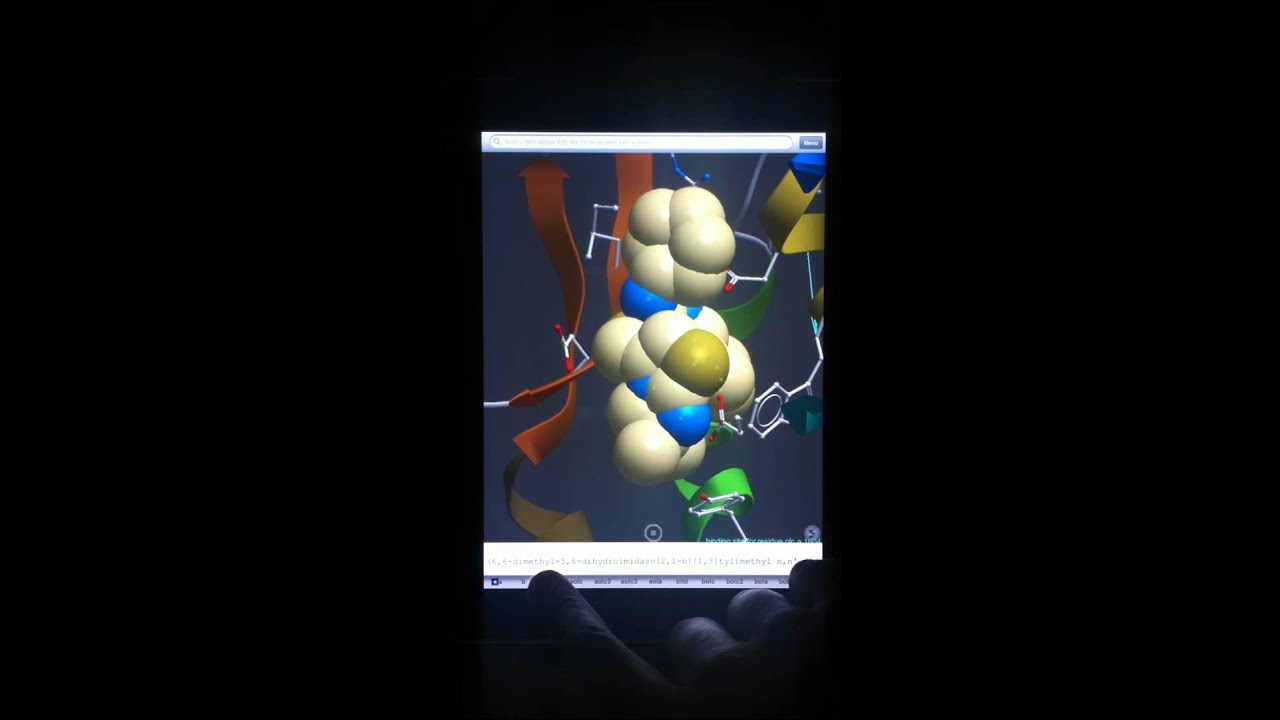 interactive 3d molecular model on smartphone surface