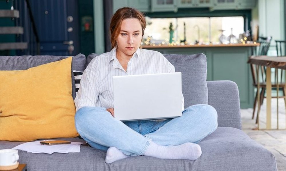 Person looking at financial information on a tablet