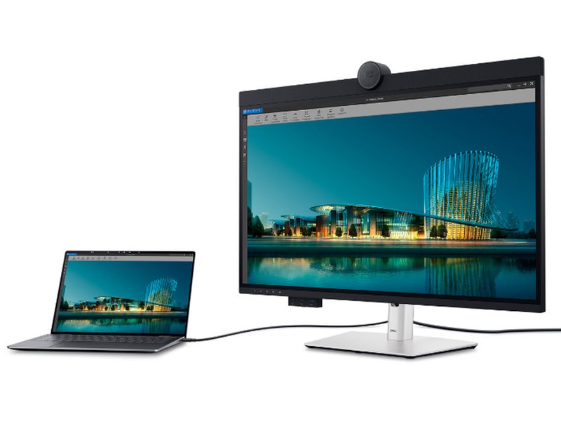 Dell 32 Zoll Monitor mit Laptop