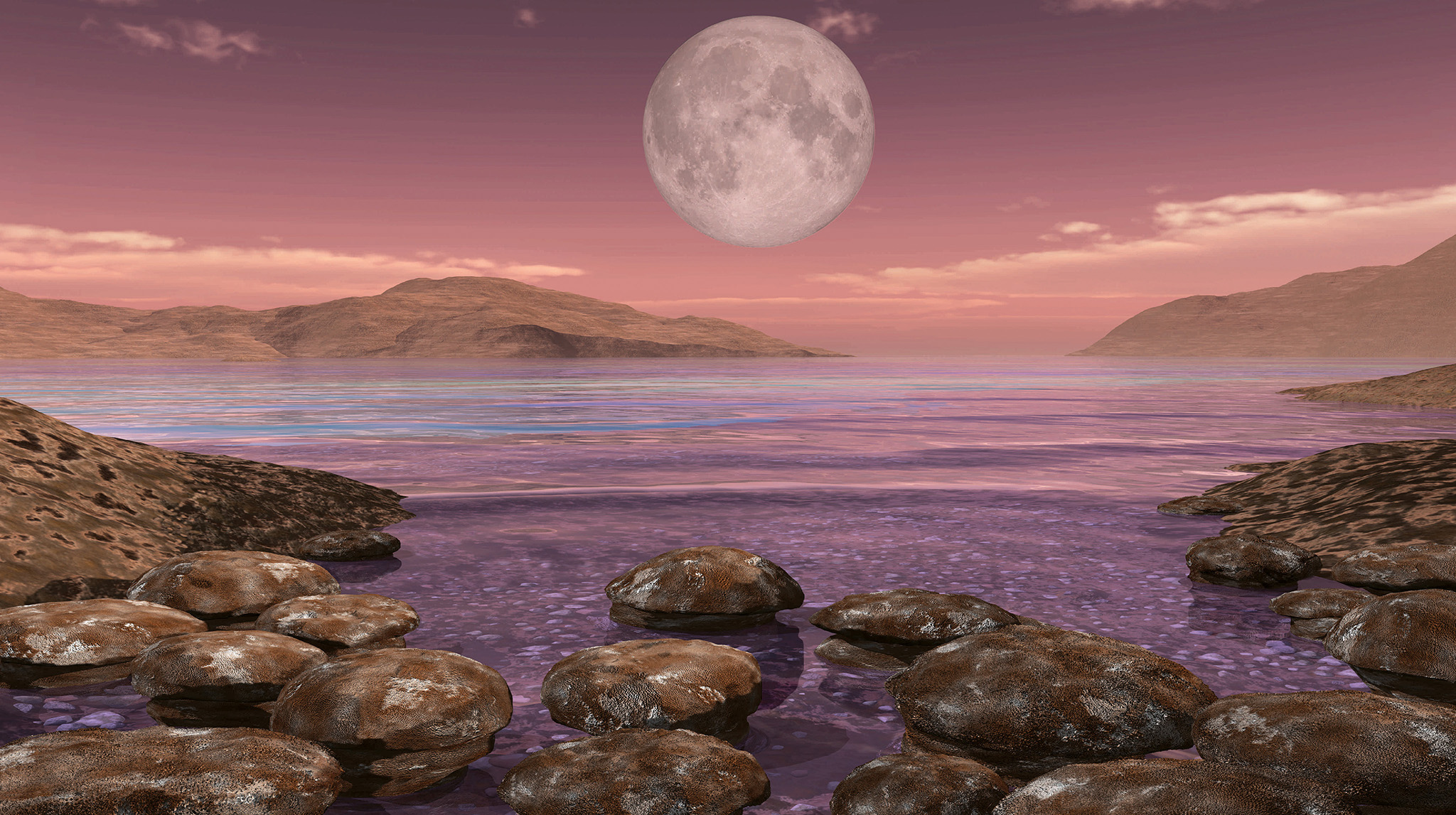 moon earth distance landscape