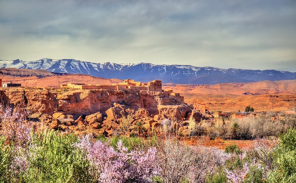 Scenic kasbah landscape in Morocco