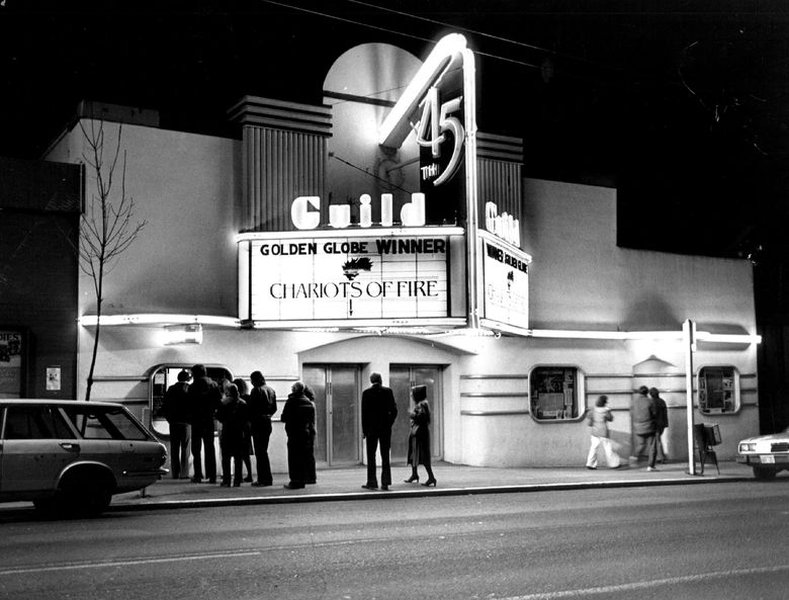 Vintage movie theater exterior