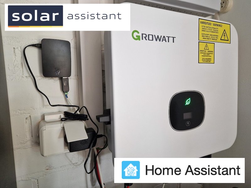 Solar Assistant Dashboard showing Growatt Inverter Data