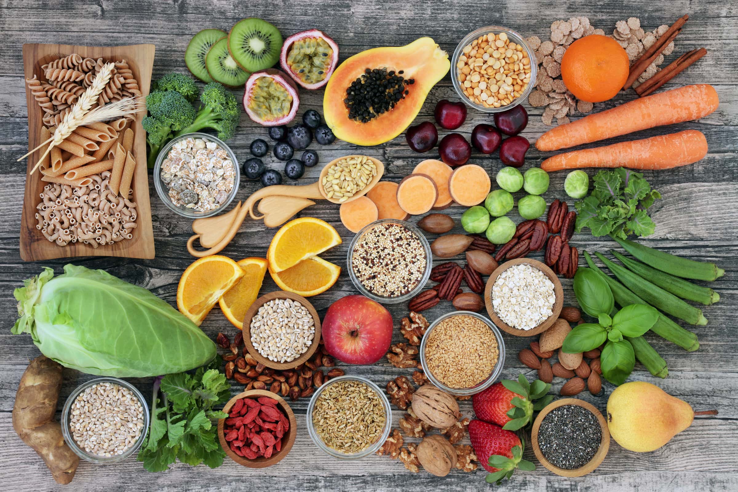 fresh foods on a table