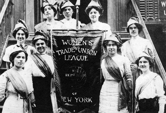 vintage protest march women with banners