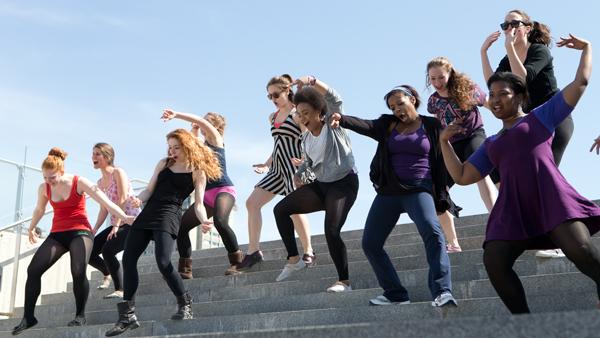 adolescents at concert outdoor stage