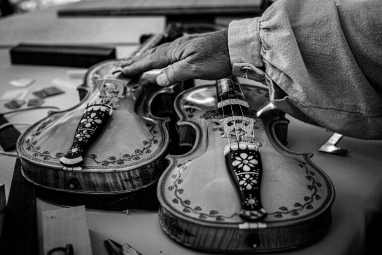 norwegian fjord and musical instruments