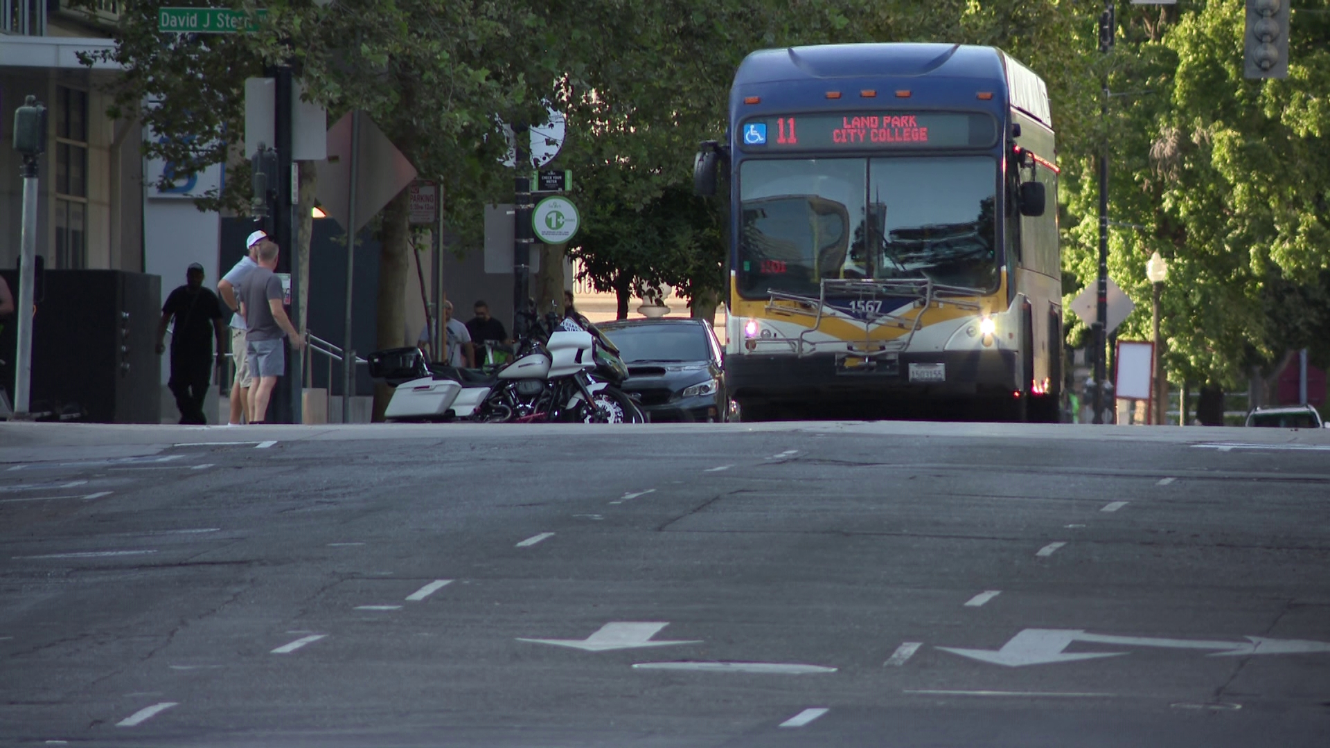 transit stops vehicles