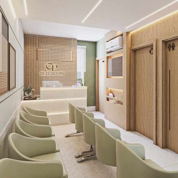 Diseño interior de consultorio médico moderno y funcional