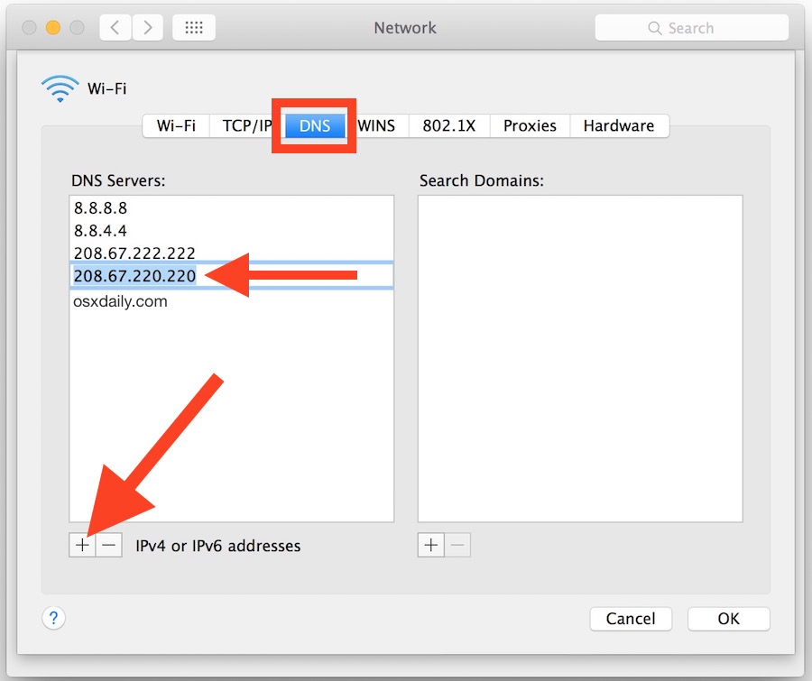 macos dns settings