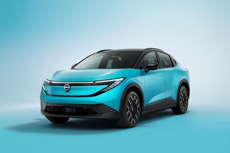 Exterior shot of the 2026 Nissan Leaf with a sleek design.