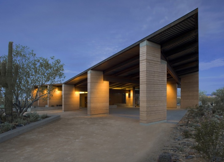 architectural gateway with sustainable materials