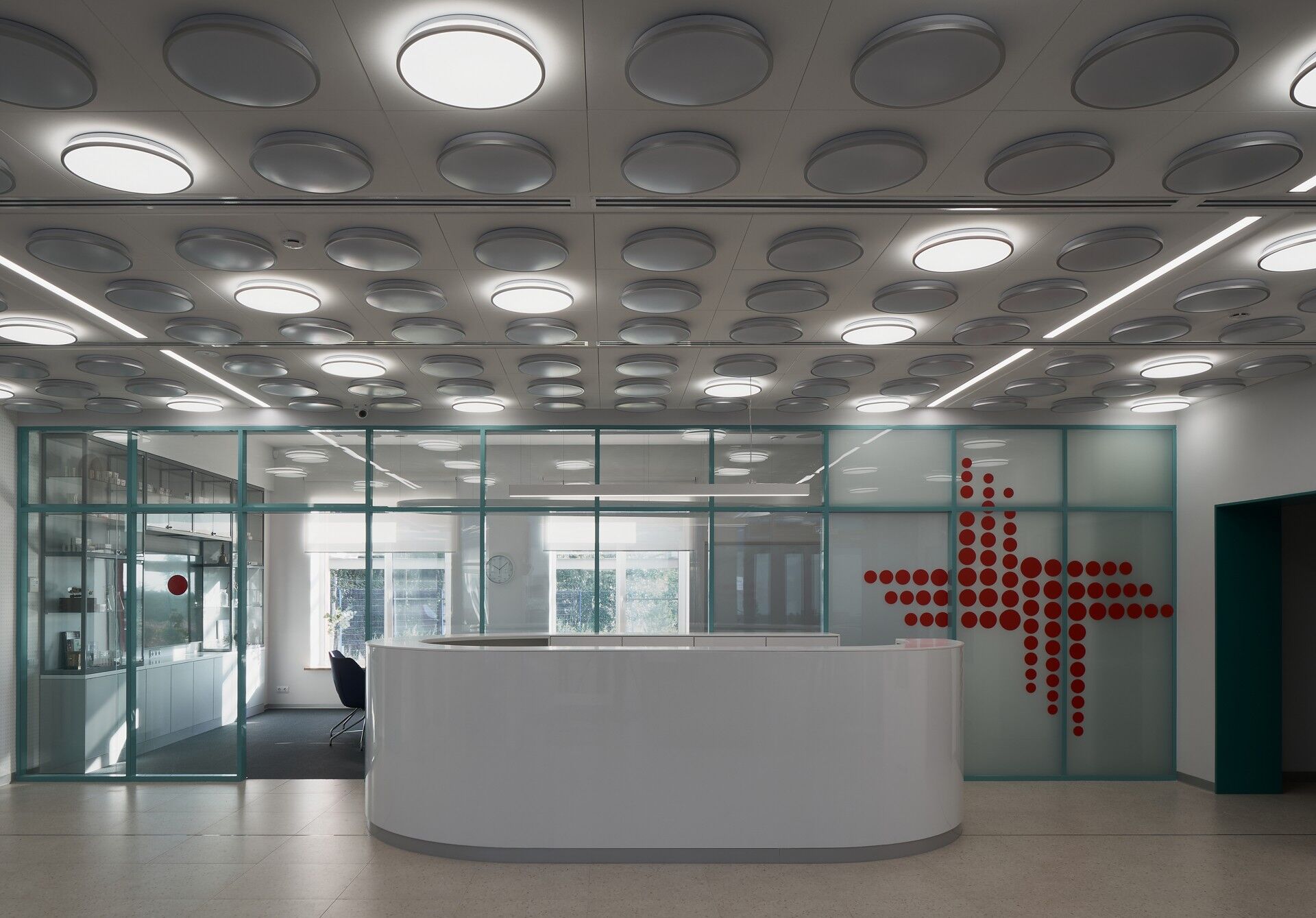 pharmaceutical company office building