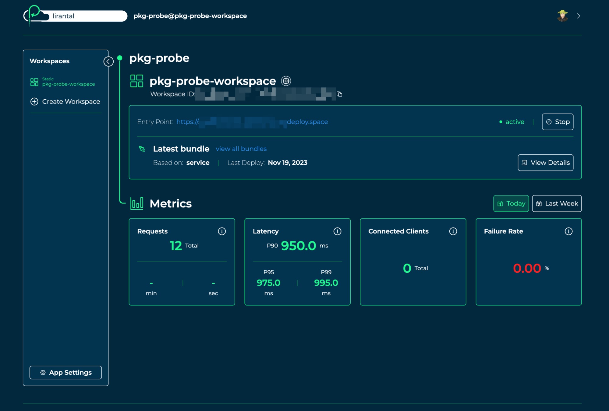 nodejs server configuration workspace