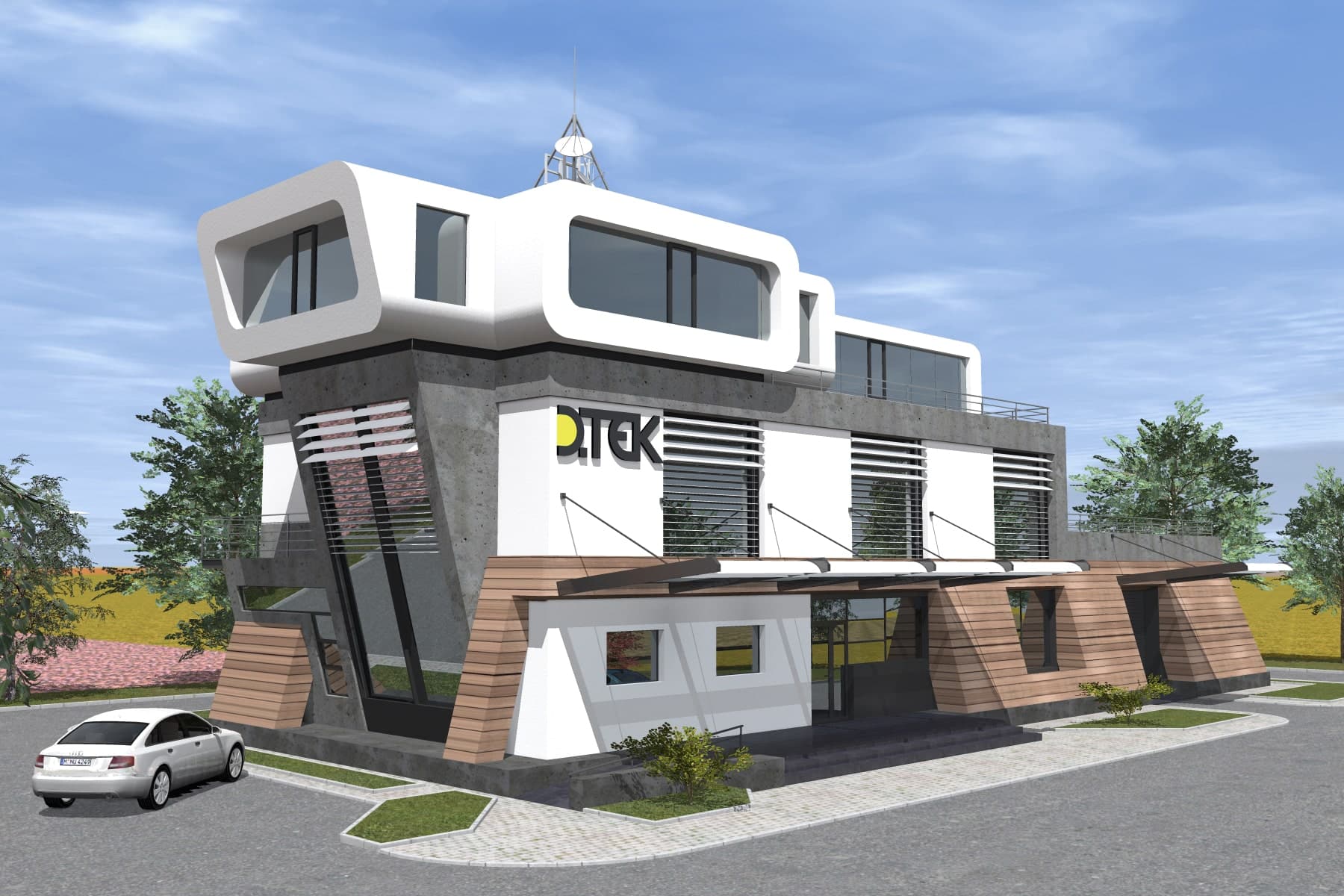 modern control center in urban setting