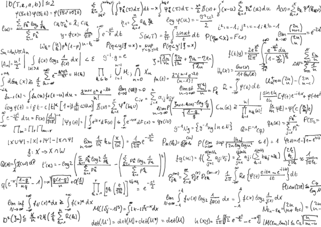 mathematical equations and algorithms on paper