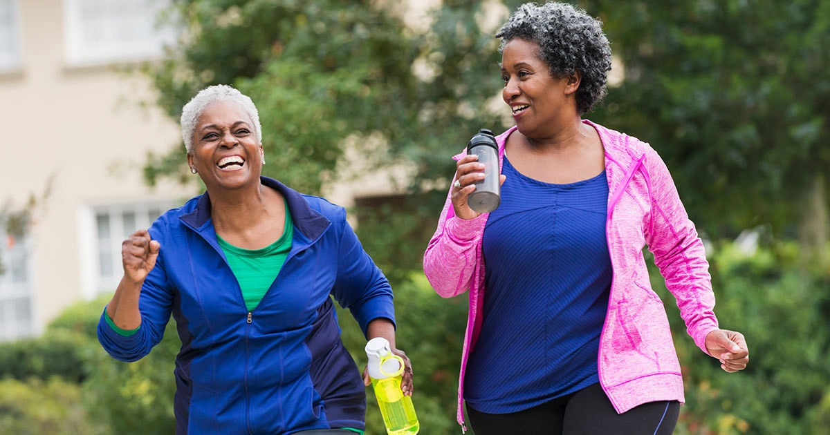 healthy meals and exercise outdoors