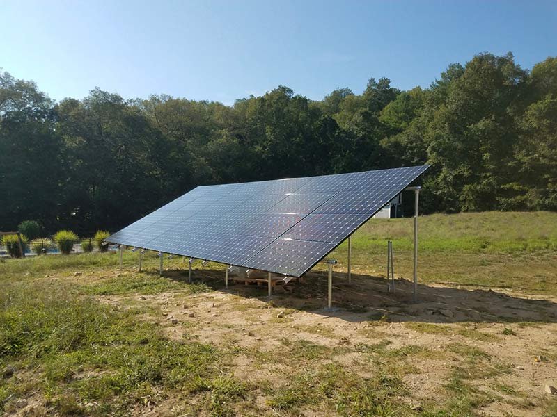 solar panels in open field