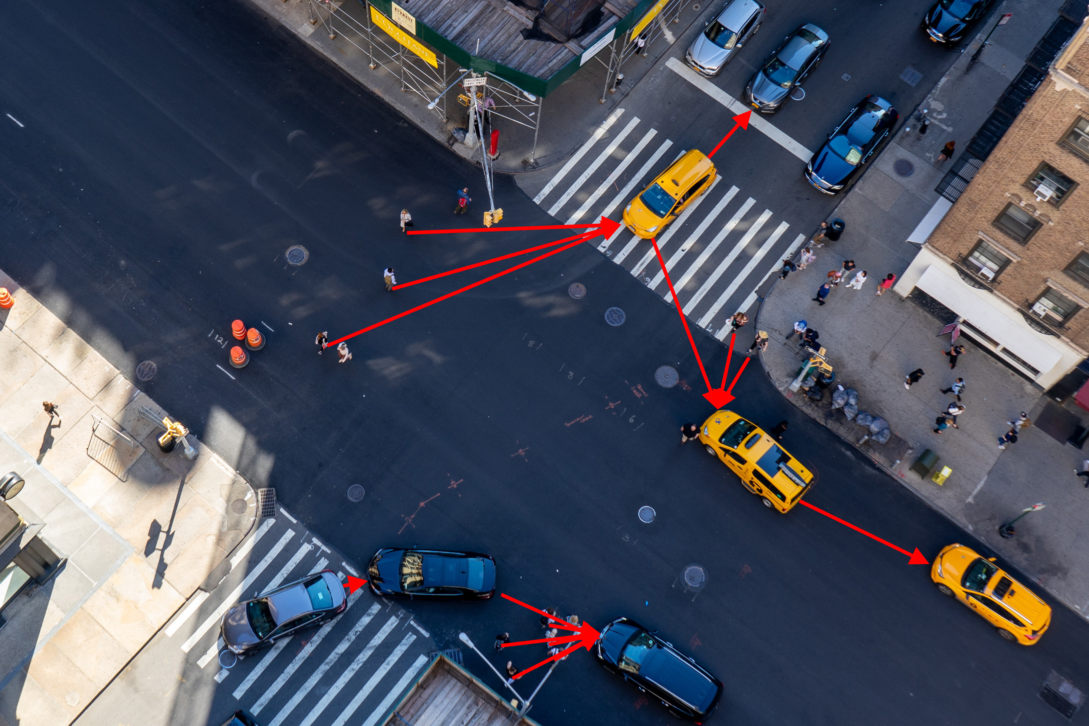 autonomous vehicle navigating urban space