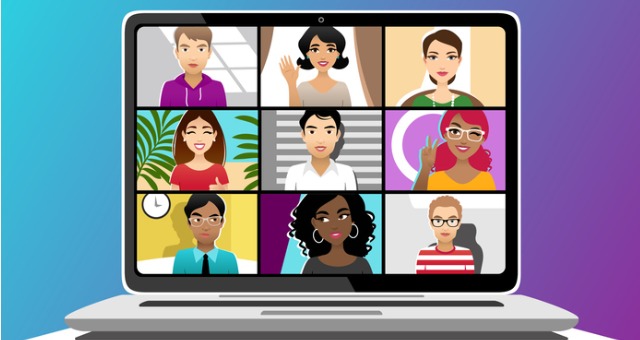 students in online classroom