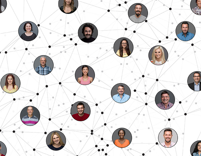 diverse people connecting online