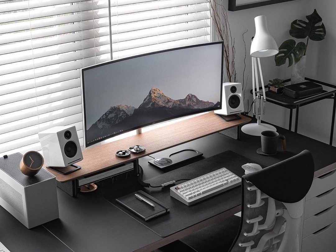 scenic digital workspace modern computer setup