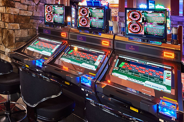 slot machines and casino tables