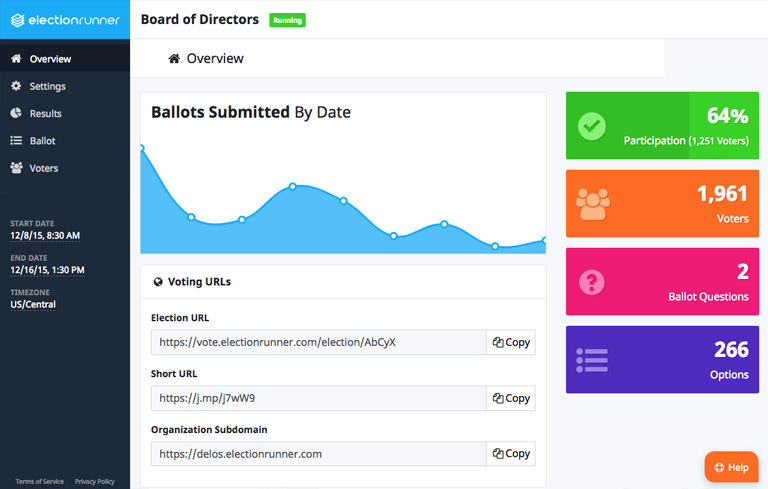 digital voting system interface