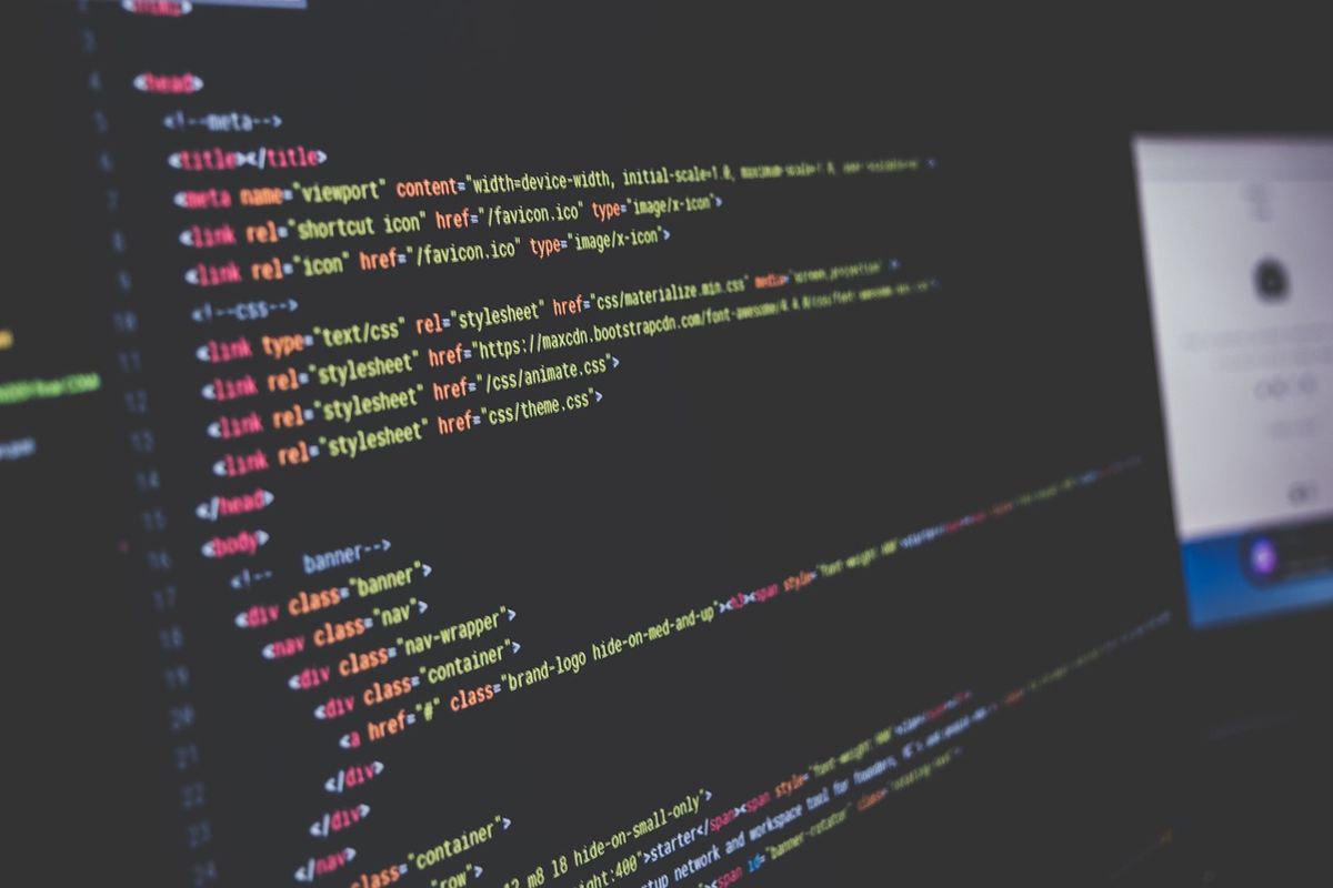 programming code on a computer screen